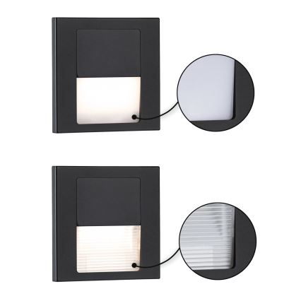 Paulmann 80001 - LED/1W Oświetlenie schodowe TSARO 230V Follow/czarne