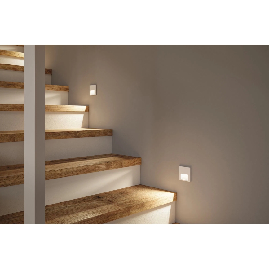 Paulmann 80002 - LED/1W Oświetlenie schodowe z czujnikiem TSARO 230V Lead/białe