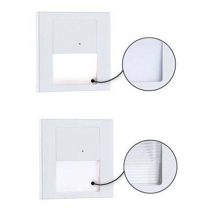 Paulmann 80002 - LED/1W Oświetlenie schodowe z czujnikiem TSARO 230V Lead/białe