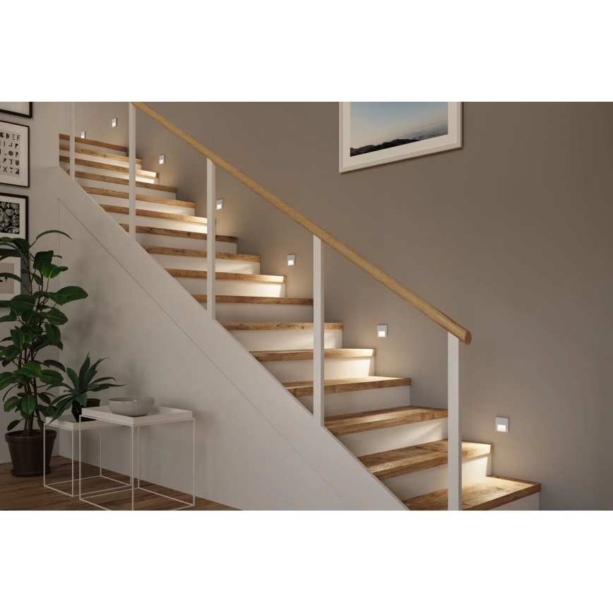 Paulmann 80003 - LED/1W Oświetlenie schodowe z czujnikiem TSARO 230V Lead/matowy chrom