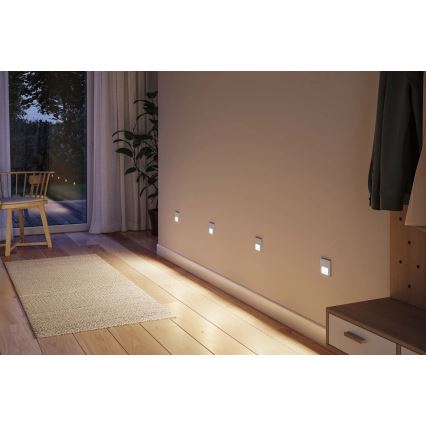 Paulmann 80003 - LED/1W Oświetlenie schodowe z czujnikiem TSARO 230V Lead/matowy chrom