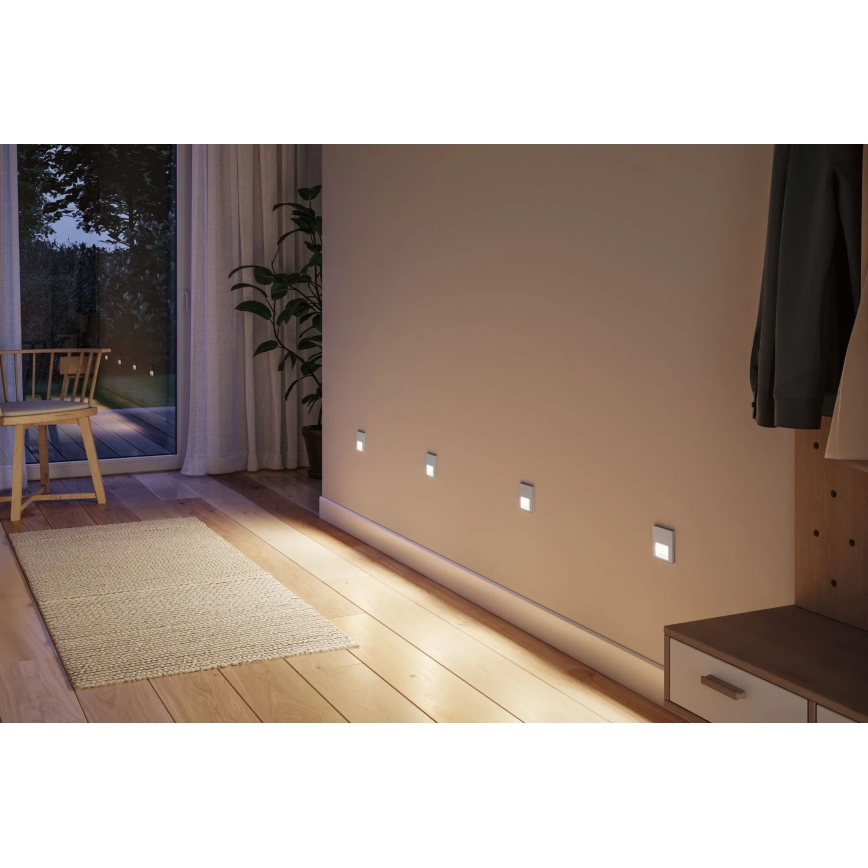 Paulmann 80003 - LED/1W Oświetlenie schodowe z czujnikiem TSARO 230V Lead/matowy chrom