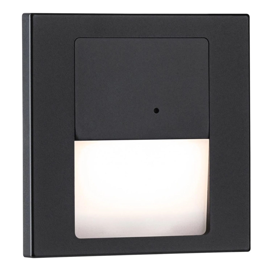 Paulmann 80004 - LED/1W Oświetlenie schodowe z czujnikiem TSARO 230V Lead/czarne