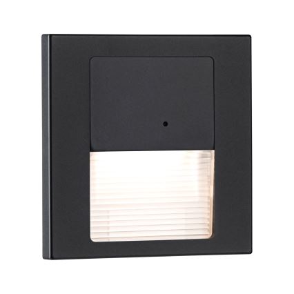 Paulmann 80004 - LED/1W Oświetlenie schodowe z czujnikiem TSARO 230V Lead/czarne