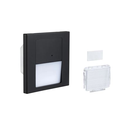 Paulmann 80004 - LED/1W Oświetlenie schodowe z czujnikiem TSARO 230V Lead/czarne