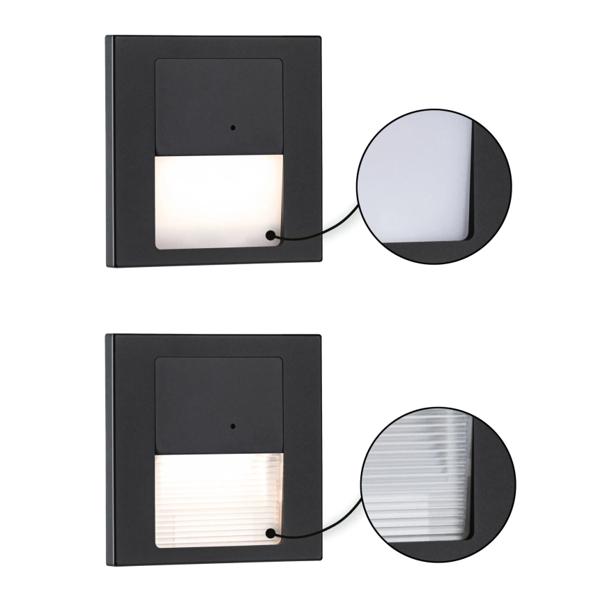 Paulmann 80004 - LED/1W Oprawa schodowa z czujnikiem TSARO 230V Lead/czarna