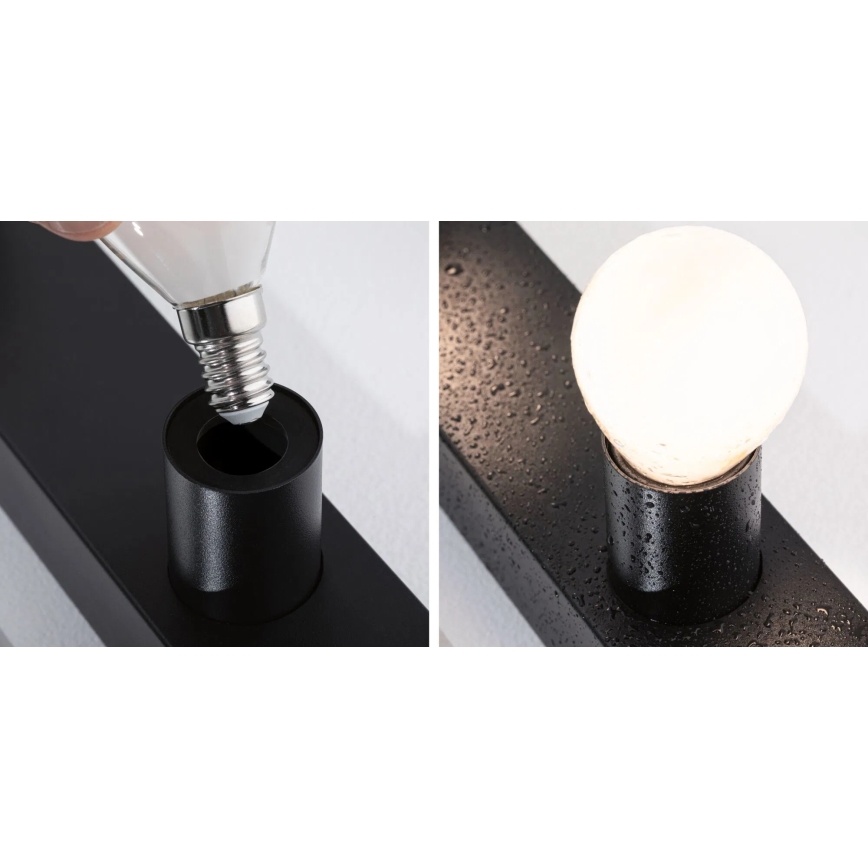 Paulmann 80097 - 3xE14/40W IP44 Łazienkowe oświetlenie lustra REGULA 230V czarny