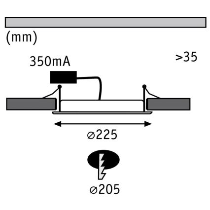 Paulmann 92034 - LED/14W Oprawa wpuszczana 230V