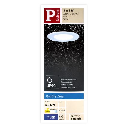 Paulmann 92061 - LED/6W IP44 Oprawa wpuszczana łazienkowa QUALITY LINE 230V