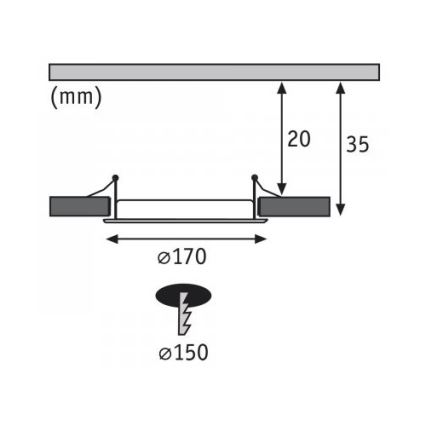 Paulmann 92062 - LED/12W IP44 Łazienkowa oprawa wpuszczana QUAL 230V 2700K