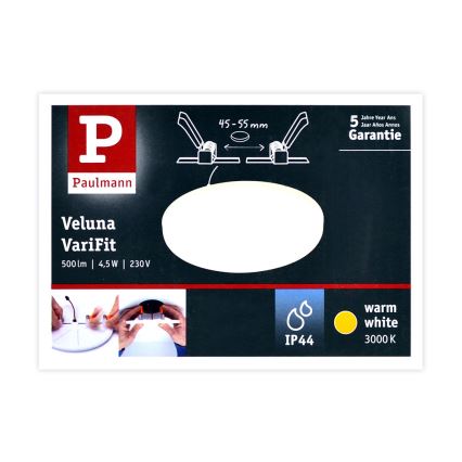 Paulmann 92387 - LED/4,5W IP44 Łazienkowa oprawa wpuszczana VARIFIT 230V