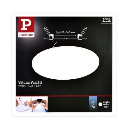 Paulmann 92392 - LED/17,5W IP44 Łazienkowa oprawa wpuszczana VARIFIT 230V