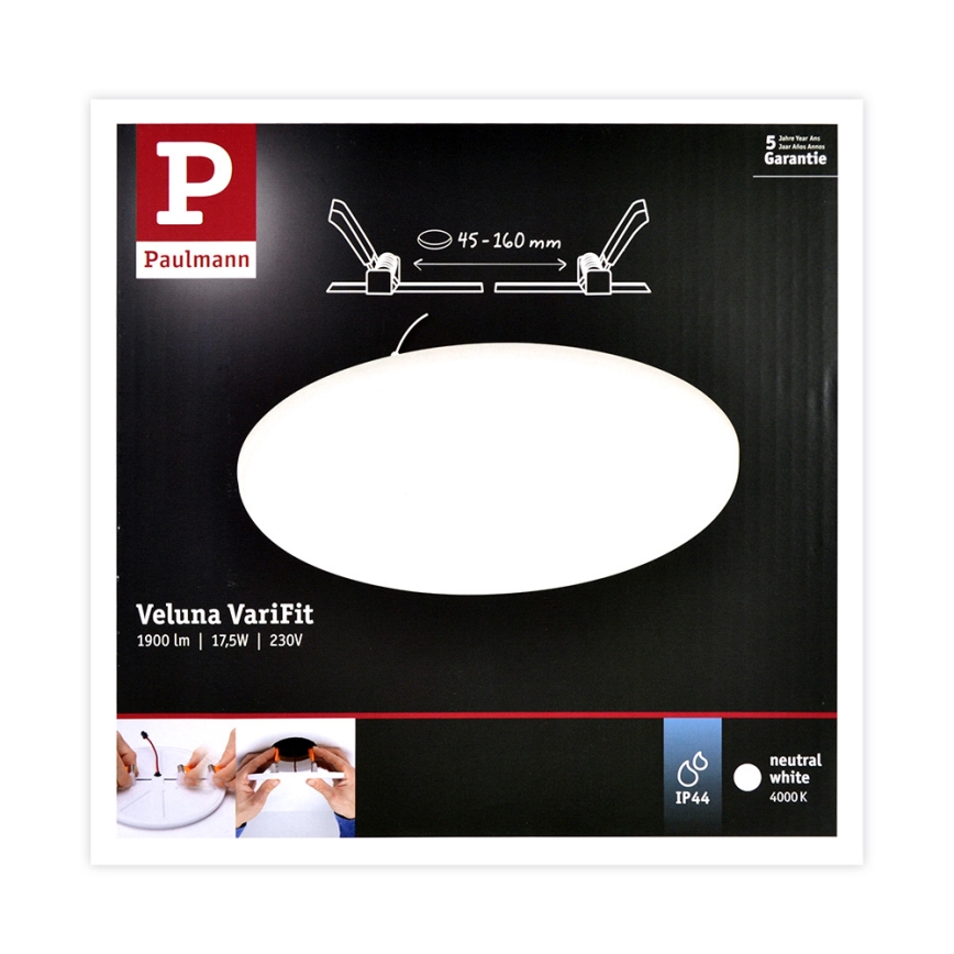 Paulmann 92392 - LED/17,5W IP44 Łazienkowa oprawa wpuszczana VARIFIT 230V