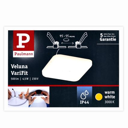 Paulmann 92393 - LED/4,5W IP44 Łazienkowa oprawa wpuszczana VARIFIT 230V