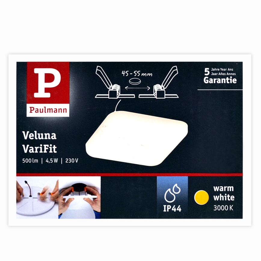 Paulmann 92393 - LED/4,5W IP44 Łazienkowa oprawa wpuszczana VARIFIT 230V