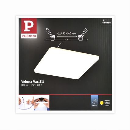 Paulmann 92395 - LED/17W IP44 Łazienkowa oprawa wpuszczana VARIFIT 230V