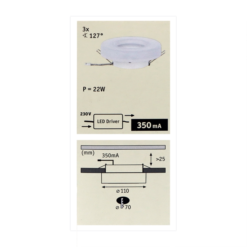 Paulmann 92705 - ZESTAW 2xLED/7,5W Oprawa wpuszczana ściemnialna DECODOT 230V
