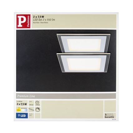 Paulmann 92706 - ZESTAW 2xLED Oprawa wpuszczana DECODICE 2xLED/7,5W/230V