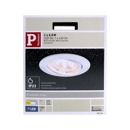 Paulmann 92764 - LED Oprawa wpuszczana łazienkowa LED/6,8W/230V