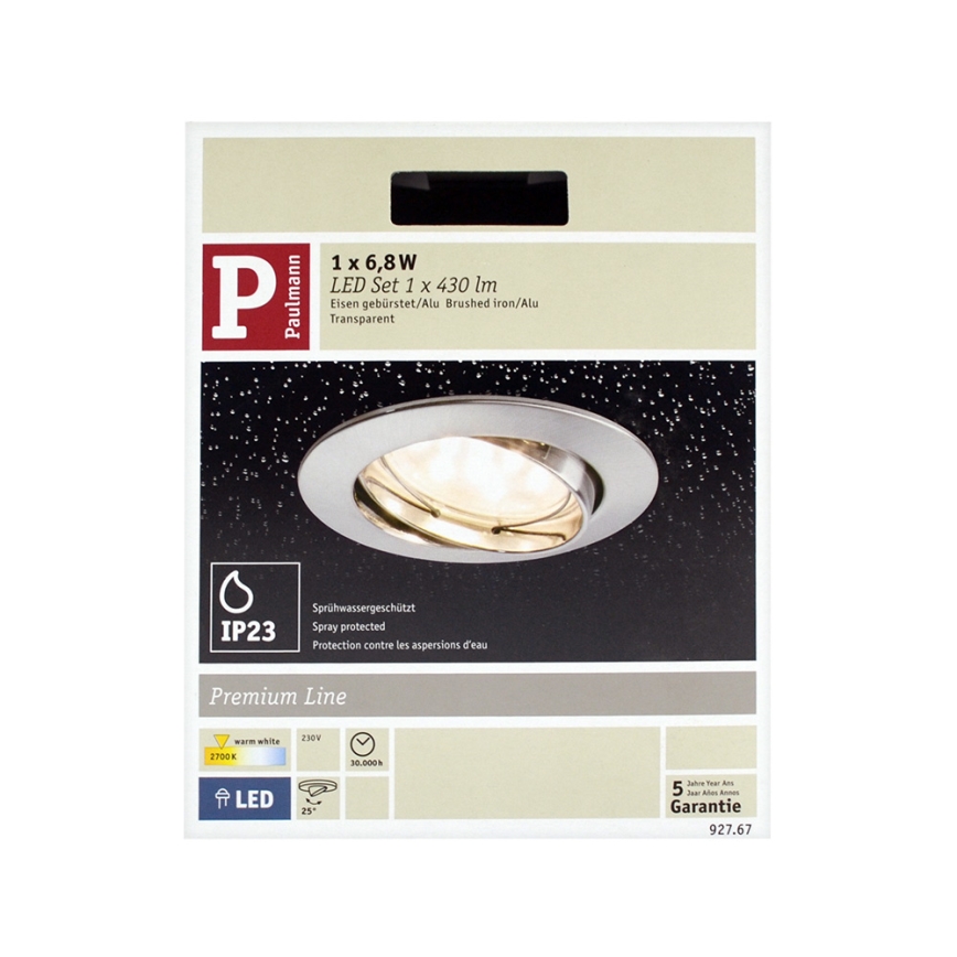 Paulmann 92767 - LED Oprawa wpuszczana COIN 1xLED/6,8W/230V