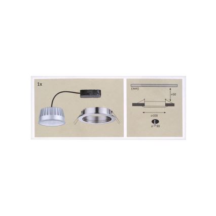 Paulmann 92782 - LED Łazienkowa oprawa wpuszczana COIN LED/14W/230V