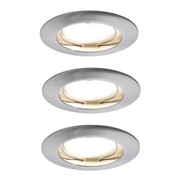 Paulmann 92827 - ZESTAW 3xLED/7W IP44 Ściemnialna łazienkowa oprawa wpuszczana COIN 230V