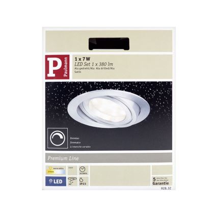 Paulmann 92832 - LED Łazienkowa oprawa wpuszczana ściemnialna COIN 1xLED/7W/230V