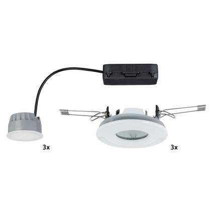 Paulmann 92847 - ZESTAW 3x LED Łazienkowa oprawa wpuszczana COIN 3xLED/7W/230V