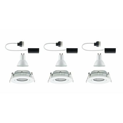 Paulmann 92898 - ZESTAW 3x LED GU10/7W IP65 Oprawa wpuszczana łazienkowa NOVA 230V