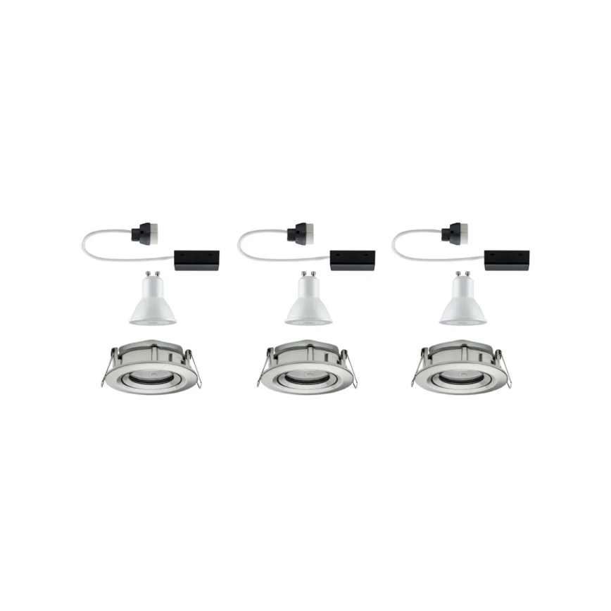 Paulmann 92900 - ZESTAW 3xGU10/7W IP65 Ściemnialna łazienkowa oprawa wpuszczana NOVA 230V