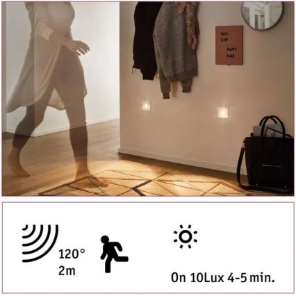 Paulmann 92923 - LED/1,1W Oświetlenie schodowe z czujnikiem WAND 230V 2700K