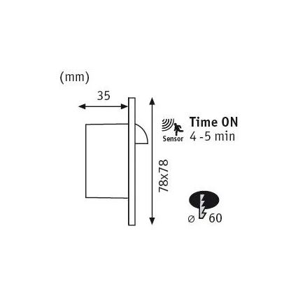 Paulmann 92923 - LED/1,1W Oświetlenie schodowe z czujnikiem WAND 230V 2700K