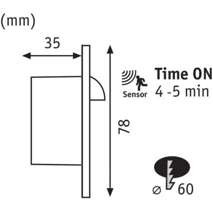 Paulmann 92925 - LED/2,7W Oświetlenie schodowe z czujnikiem WAND 230V 2700K
