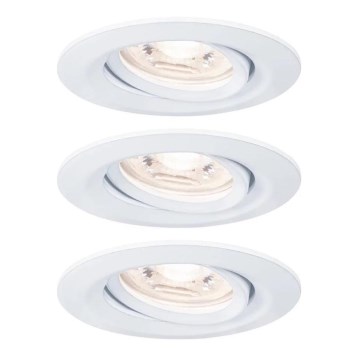 Paulmann 92971 - ZESTAW 3x LED/4,2W IP23 Ściemnialna łazienkowa oprawa wpuszczana NOVA 230V