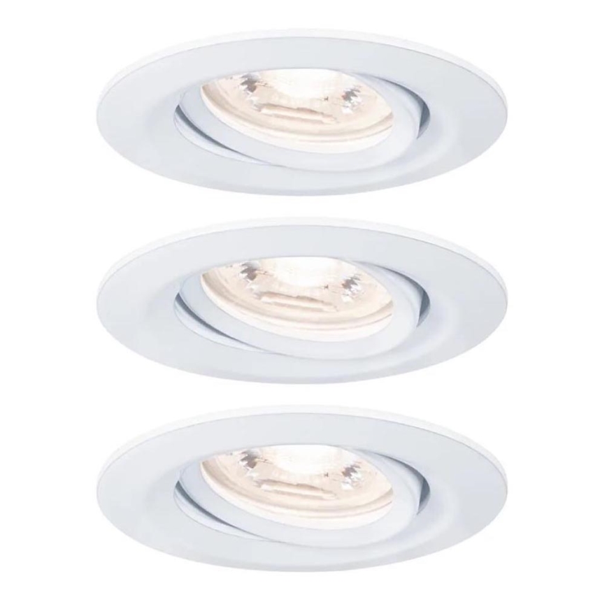 Paulmann 92971 - ZESTAW 3x LED/4,2W IP23 Ściemnialna łazienkowa oprawa wpuszczana NOVA 230V