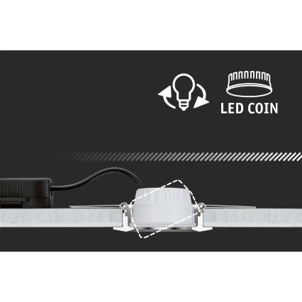 Paulmann 92971 - ZESTAW 3x LED/4,2W IP23 Ściemnialna łazienkowa oprawa wpuszczana NOVA 230V