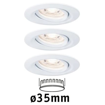 Paulmann 92971 - ZESTAW 3x LED/4,2W IP23 Ściemnialna łazienkowa oprawa wpuszczana NOVA 230V