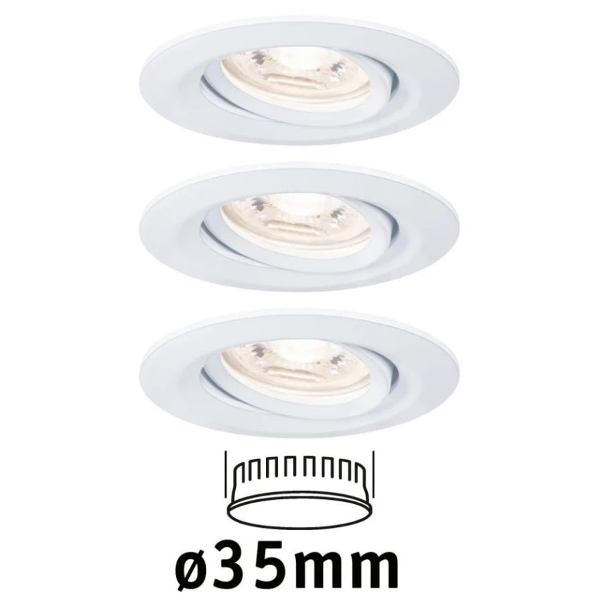 Paulmann 92971 - ZESTAW 3x LED/4,2W IP23 Ściemnialna łazienkowa oprawa wpuszczana NOVA 230V