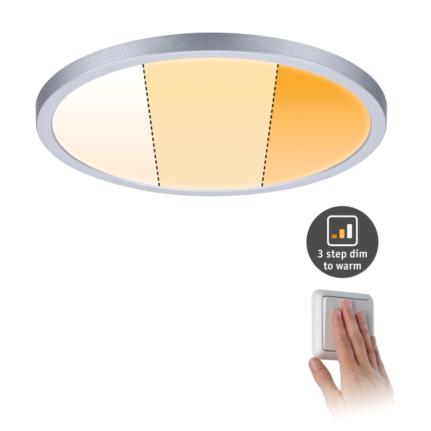 Paulmann 92992 - LED/16W IP44 Wpuszczana oprawa sufitowa do łazienki AREO 230V 2000/3000/4000K Ø 23 cm matowy chrom