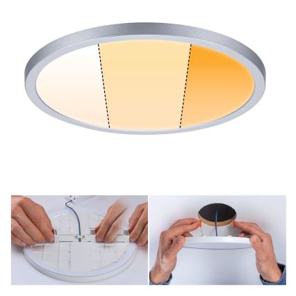 Paulmann 92992 - LED/16W IP44 Wpuszczana oprawa sufitowa do łazienki AREO 230V 2000/3000/4000K Ø 23 cm matowy chrom