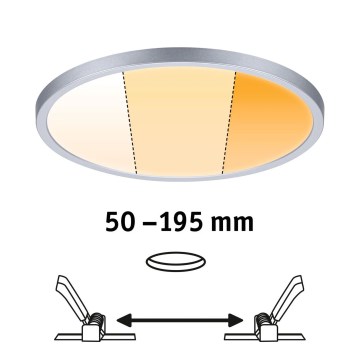 Paulmann 92992 - LED/16W IP44 Wpuszczana oprawa sufitowa do łazienki AREO 230V 2000/3000/4000K Ø 23 cm matowy chrom
