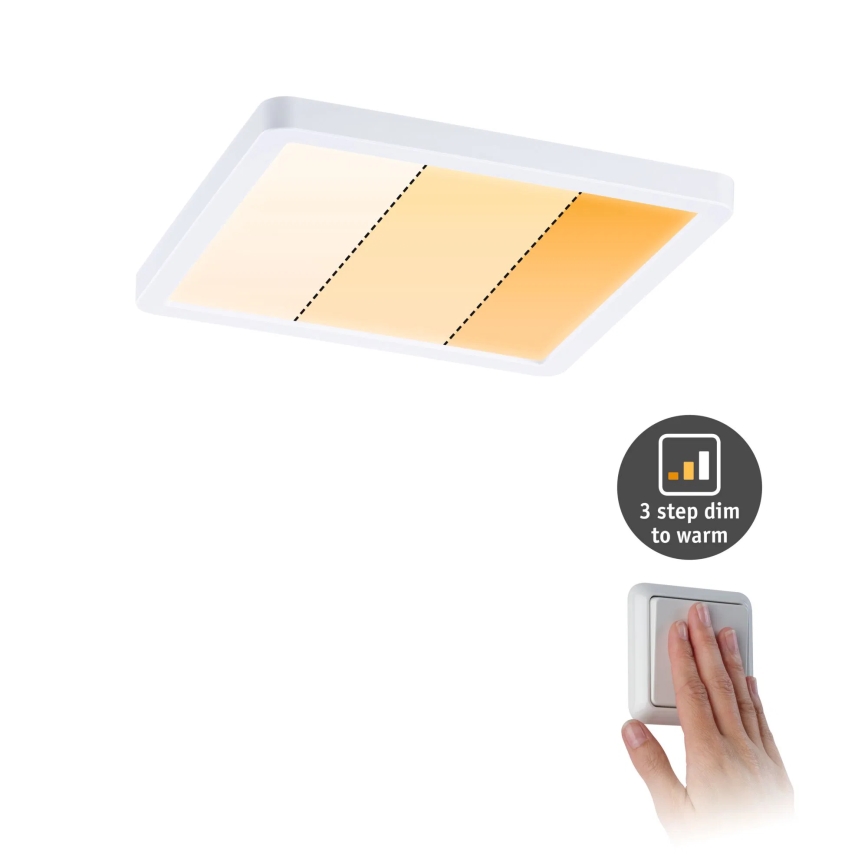 Paulmann 92993 - LED/13W IP44 Wpuszczana oprawa sufitowa do łazienki AREO 230V 2000/3000/4000K 17,5x17,5 cm biała