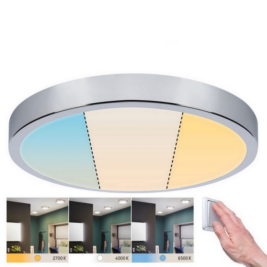 Paulmann 93023 - LED/24W IP44 Plafon łazienkowy AVIAR 230V 2700/4000/6500K