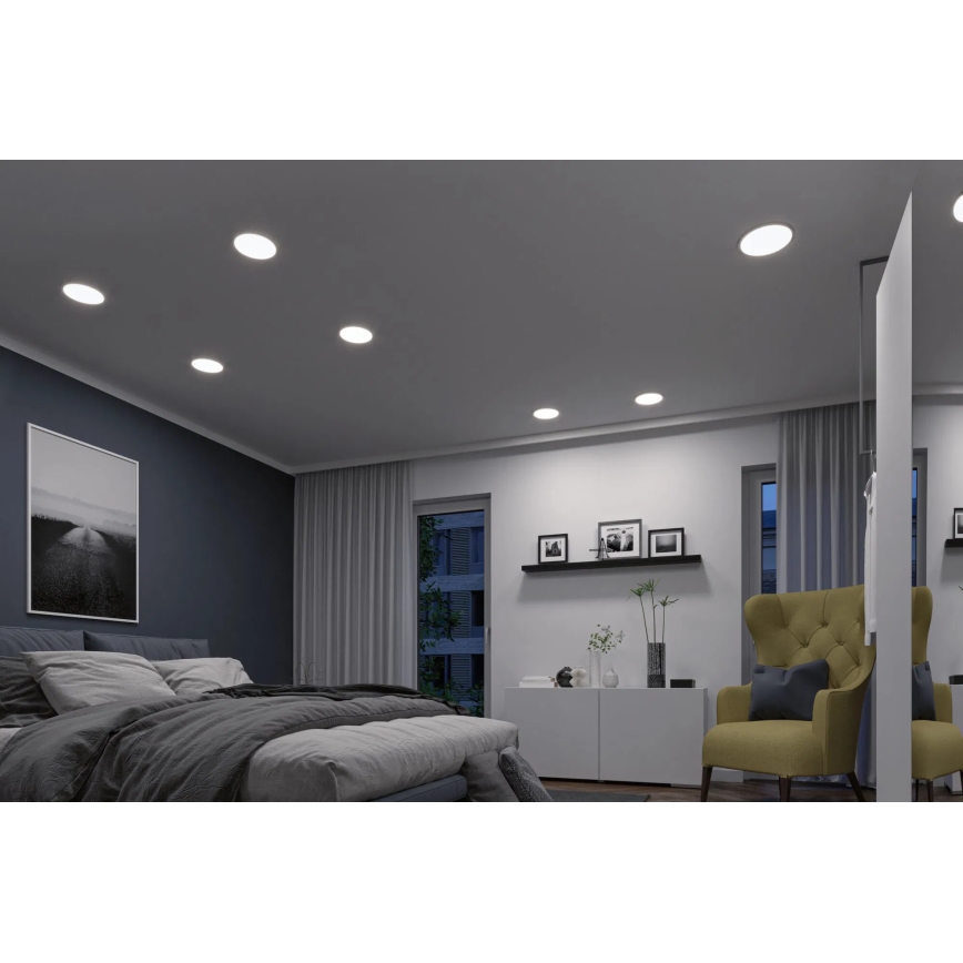 Paulmann 93046 - LED/16W IP44 ściemnialna łazienkowa oprawa wpuszczana AREO 230V 3000-6500K śr. 23 cm matowy chrom