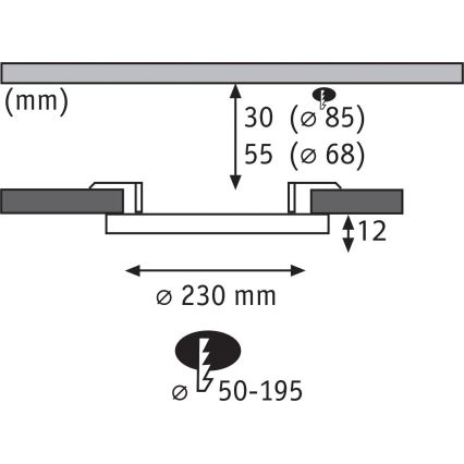 Paulmann 93046 - LED/16W IP44 ściemnialna łazienkowa oprawa wpuszczana AREO 230V 3000-6500K śr. 23 cm matowy chrom