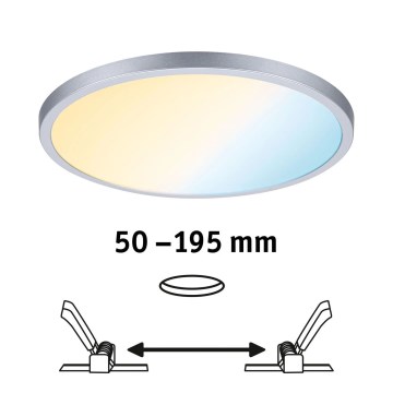 Paulmann 93046 - LED/16W IP44 ściemnialna łazienkowa oprawa wpuszczana AREO 230V 3000-6500K śr. 23 cm matowy chrom