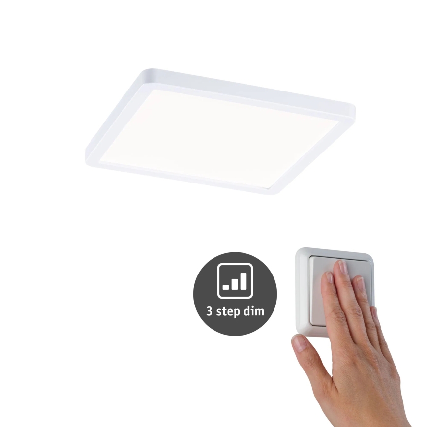 Paulmann 93059 - LED/13W IP44 Ściemnialna wpuszczana oprawa sufitowa do łazienki AREO 230V 17,5x17,5 cm biała