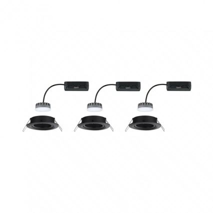 Paulmann 93080 - ZESTAW 3xLED/6W IP23 Ściemnialna łazienkowa oprawa wpuszczana COIN 230V