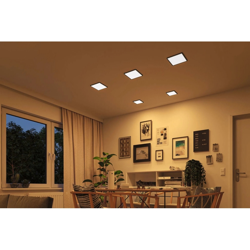 Paulmann 93101 - LED/13W IP44 Oprawa wpuszczana do łazienki AREO 230V 2000/3000/4000K 17,5x17,5 cm czarna