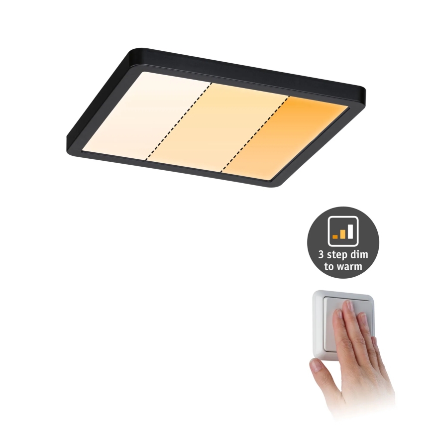 Paulmann 93101 - LED/13W IP44 Oprawa wpuszczana do łazienki AREO 230V 2000/3000/4000K 17,5x17,5 cm czarna